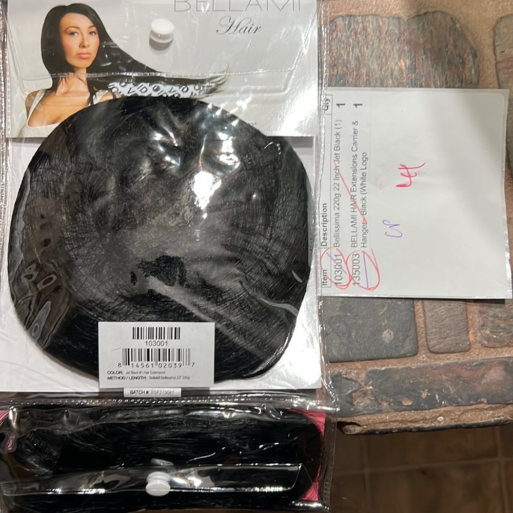 Bellami Jet Black 22inch 220g hair extensions. Unopened package. Never used.